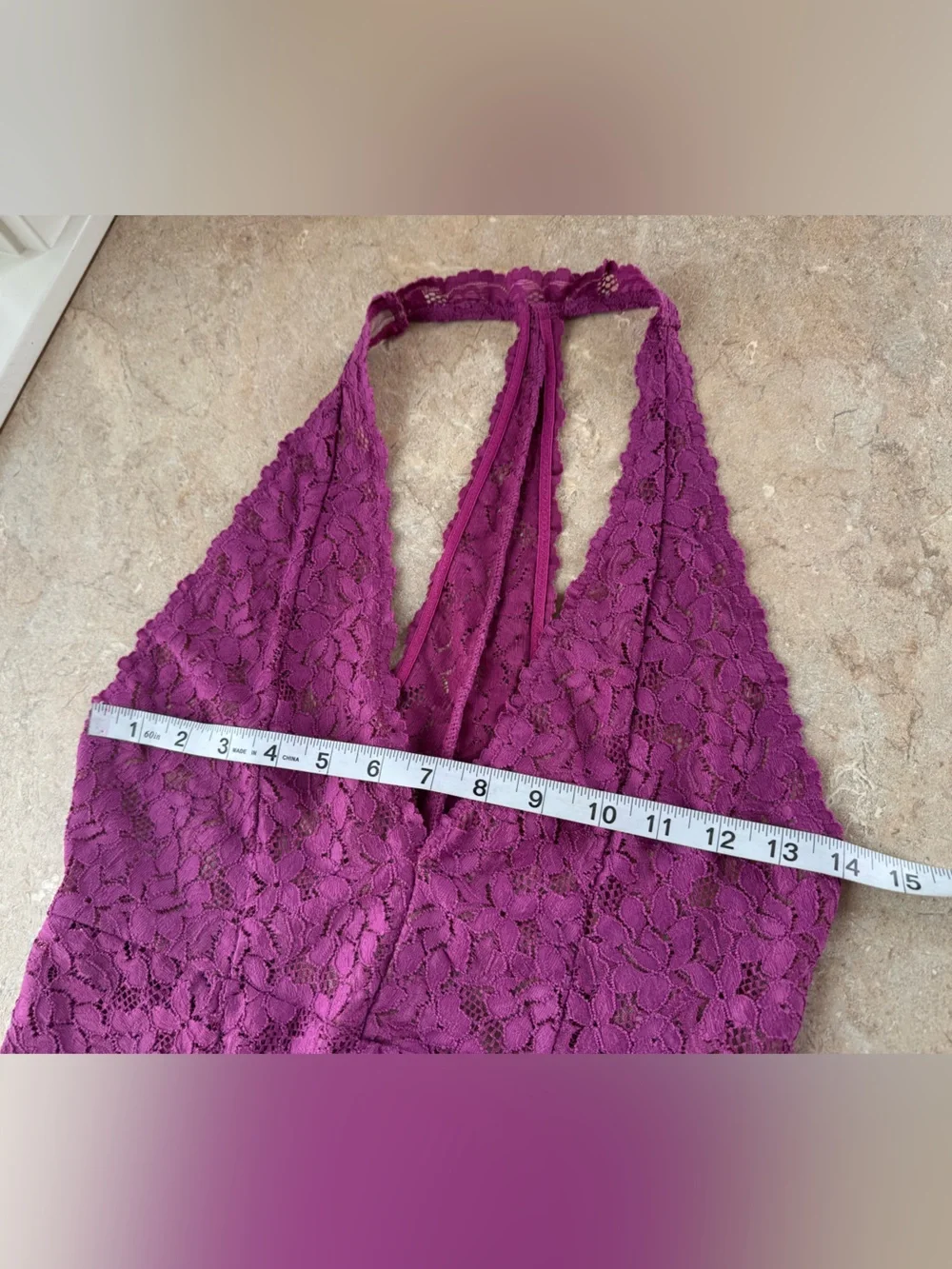 Free People Intimately Avery Lace Bodysuit, Vibrant Orchid- Size Medium